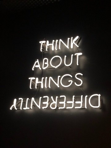 Creative message about thinking differently